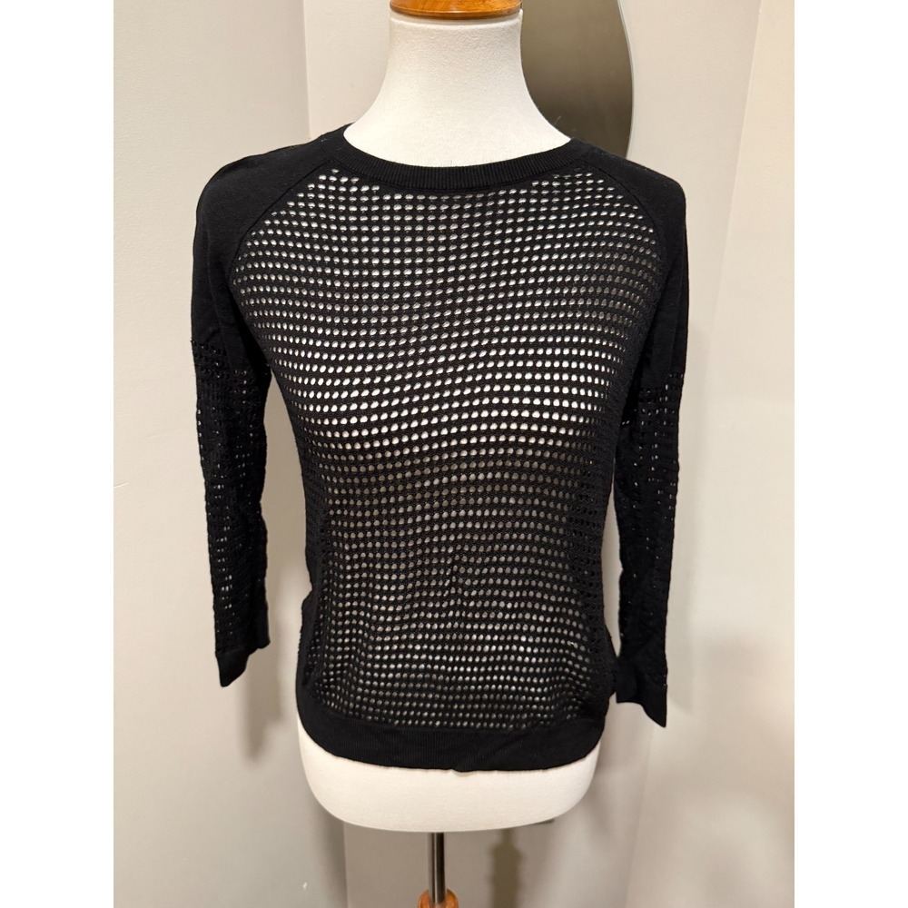 Banana Republic Black‎ Mesh Knit Top Women's Size Small